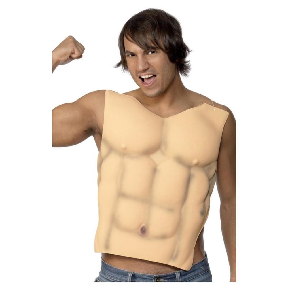 Smiffys Mens Chest EVA Costume Vest / Beige